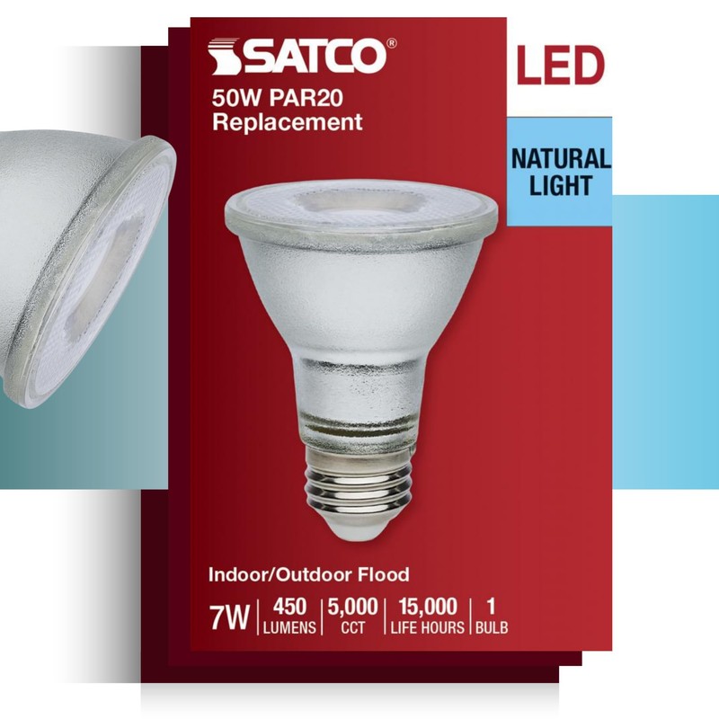 Satco S11496 7 Watt Econo LED PAR20; 5000K; 35 Degree