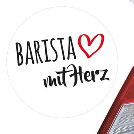 huuraa Sticker Barista with Heart Sticker 10 cm with Motif for the Greatest People Gift Idea for Friends and Family