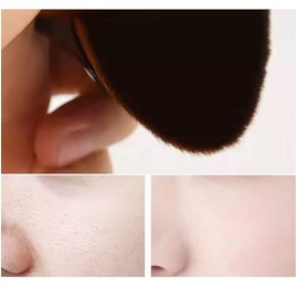 ZXUY Face Makeup Brush Foundation Blush Brushes Kabuki Magic High-Density Brush Multifunctional Base Makeup Brush Tool (2Pcs,BK+GR)