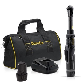 Durofix G12 Series 12V Li-ion Cordless 3/8” 60 ft-lbs. Extended Ratchet Wrench Tool Kit, 12V Cordless Ratchet Wrench, Variable Speed & LED Light (RW1216-32 - 2 Battery Pack)