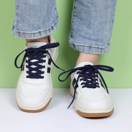 Stepace [2 Pairs] Flat Elastic Shoe Laces for Sneakers 31"-63" Length 11 Colors Stretch Shoelaces Navy blue 100