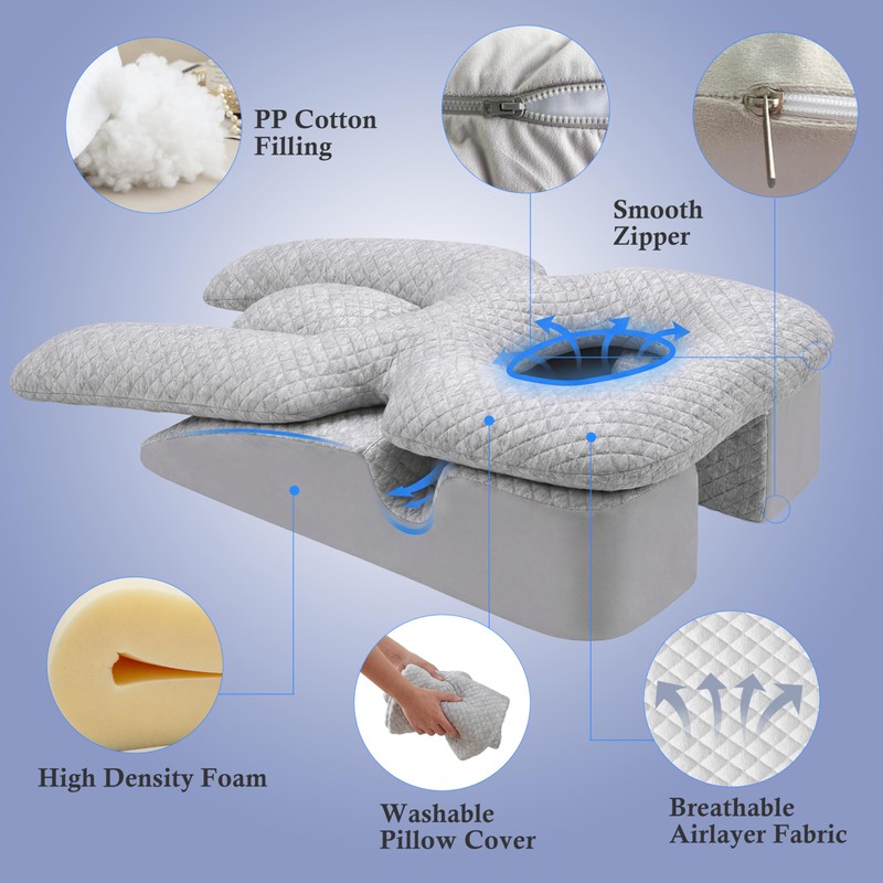 Novelledo Face Down Pillow After Eye Surgery, BBL Pillow After