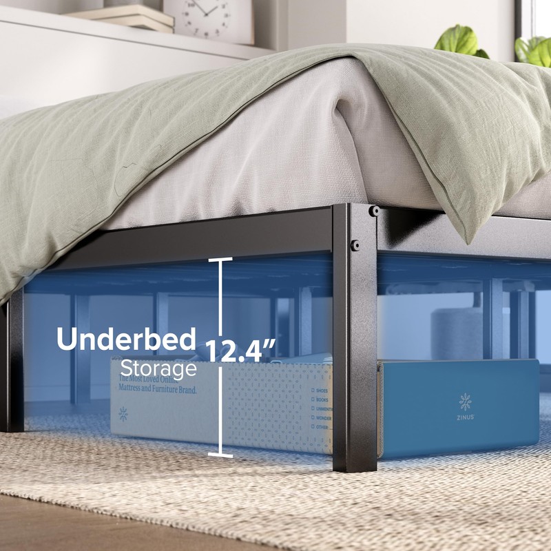 ZINUS 14 Inch Elias Metal Platform Bed Frame, Steel Support,