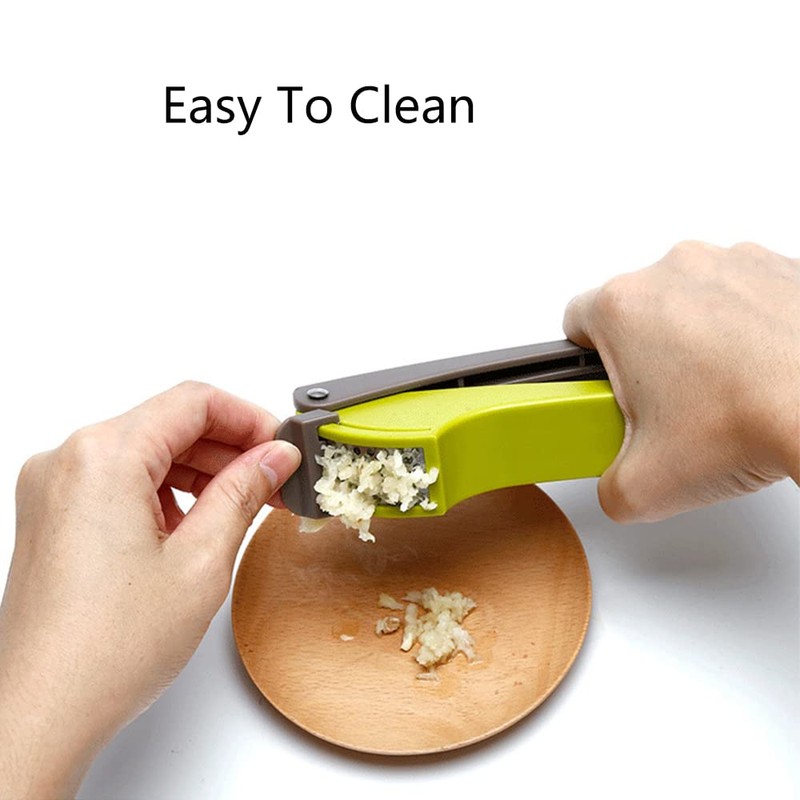 2PCS Garlic Press, Dual Function Garlic Mincer Slicer Heavy Duty