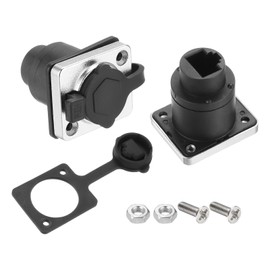 sourcing map D Type RJ45 Coupler, Panel Mount Connector IP65 Waterproof RJ45 Socket Female to Female LAN Network Bulkhead Pass Through Socket for CAT6/CAT5E/CAT5, Pack of 5