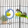 Pet Bird Mirror with Bell Interactive Parrot Toy Bird Cage