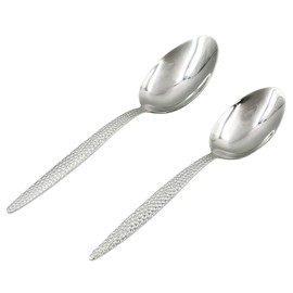 CREATIVECHEF Kunz Spoons, Chef Kunz Cooking Spoons, Stainless Steel Titanium Shiny Basting Spoon, 18/10 Stainless Steel, Plating Kunz Spoons, Dinner Serving Spoons (Silver)