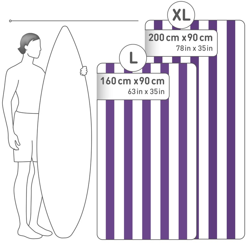 Fit-Flip Beach towel - large microfibre towel - lightweight, compact