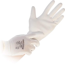 Hygostar Ultra Flex Hand Fine Knit Gloves PU Coating White Size XL