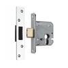 Euro Deadlock Cylinder Lockcase with 57mm Backset in Satin Stainless