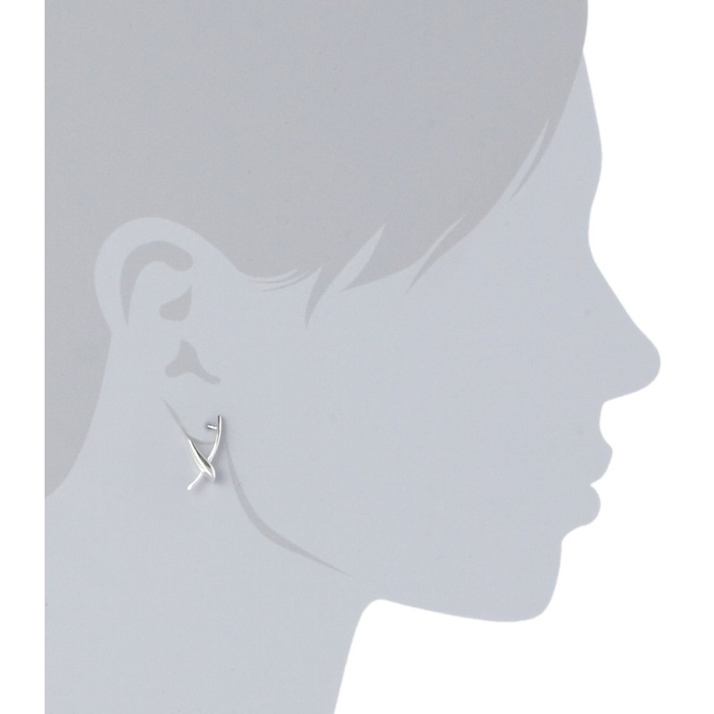 Vinani CXV Hinged Creole Earrings, X-Shaped, 925 Sterling Silver