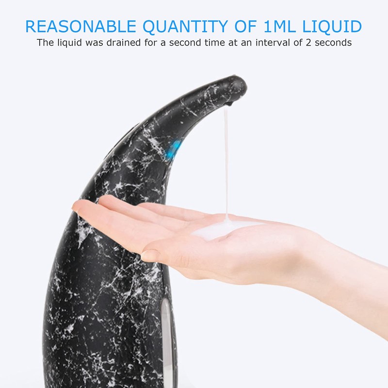 Soap Dispenser, 300 ml, Marble Black, Automatic Soap Dispenser, Infrared