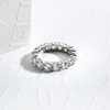 Gobaalele 14K White Gold Plated Cubic Zirconia Eternity Ring |