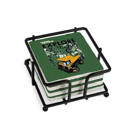 CafePress Tonka Dump Truck Explore Tumbled Stone - Set of 4 Coasters Set of 4 w/holder