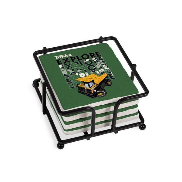 CafePress Tonka Dump Truck Explore Tumbled Stone - Set of