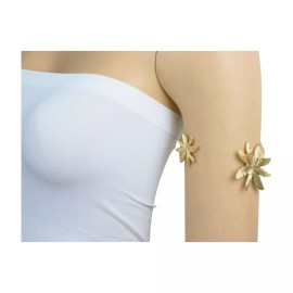 Unbranded Women Gold Metal Upper Arm Cuff Bracelet Palm Tree Flower Adjustable Fit Size