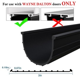 Wayne Dalton Garage Door Seals Bottom Rubber Replacement,16FT Garage Door Bottom Weather Seal 154448, 5/32 Inch Bead Ends, 3 Inch Width