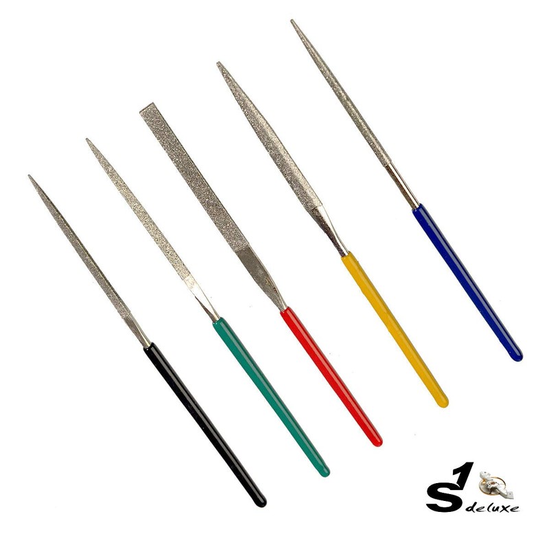 S1 Deluxe 5-Piece Diamond Small Files Set DI-100 Miniature for