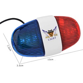 LUUFAN Bike LED Light Bicycle Light Police Sound Electric Horn Bicycle Siren Bell 4 Sounds 6 LED Trumpet Bell Bike Equipment Accessories