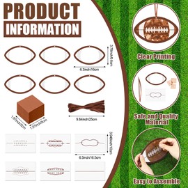 Yexiya 24 Sets Football Craft Ball Paper Craft Kits Football Tissue Paper Sign with Colorful Sticker DIY Sport Ball Hanging Ornament for Sport Birthday Party Favors Game Day Decorations