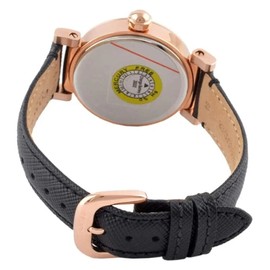 COACH 14503396 MADISON ROSE GOLD GLTZ DIAL BLACK LEATHER BAND WOMENS WATCH