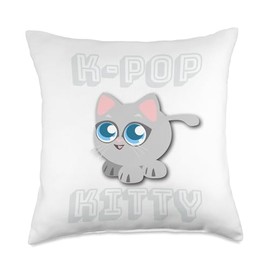 K-Pop Music Fan Kitty Throw Pillow