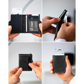 Lederhand Swipe Vintage, black, Retro