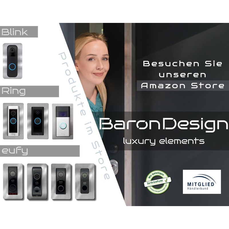 Baron Design Stainless Steel Bezel Accessories for Ring Video Doorbell