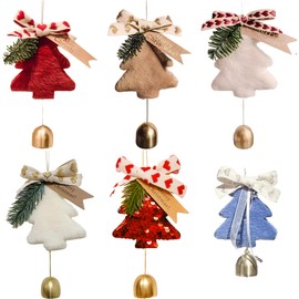Pack of 6 Wool Christmas Bells Wind Chimes Christmas Pendant Christmas Decoration Charms Christmas Decoration Christmas Decoration