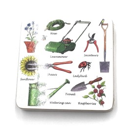 Little Snoring Set of 4 Gardening Coasters. Gift for any Gardener, Father's Day, Mother's Day, Anniversary, Birthday