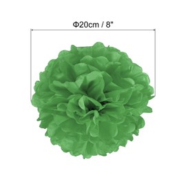 PATIKIL 8" Tissue Pom Poms Flowers, 10 Pack Paper Flower Ball for Wedding Bridal Shower Birthday Bachelorette Party Backdrop Decoration, Green