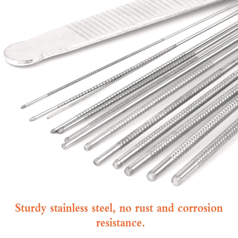 Iyowei Guitar Bridge Saddle Nut File Set, 13pcs Grinding Needles