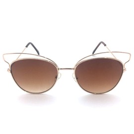 [Glasses! Glasses! Glasses!] Japanese Specifications Cat Eye, Brow Sunglasses, Cat Eyes, Small Face Effect, gold/blue