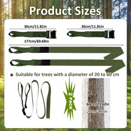 Hunting Climbing Stick Replacement Straps Heavy Duty Tree Stand Climbing Stick Straps Climbing Stick Accessories To Fix Most Hang-On's Platforms And Sticks, Easy To Adjust, Sturdy And Durable (2 Pack)