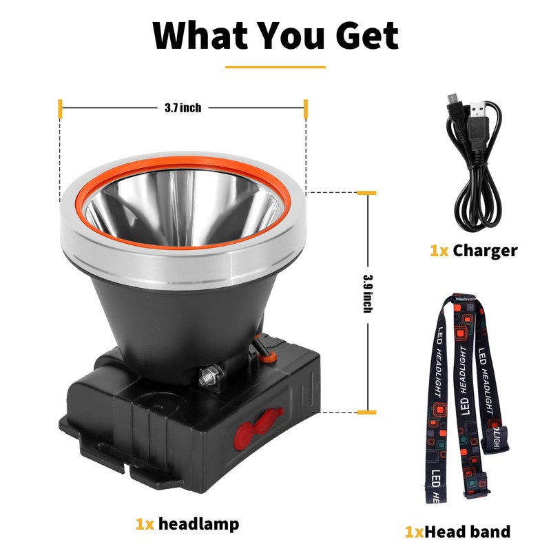 Lokilo Ultra-Bright LED Headlamp,High Lumen Rechargeable and Waterproof Headlight with