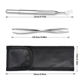 jatimdotin Tick Tweezers Set of 2 Tick Remover with Tick Hook and Double-Headed Tick Tweezers for Humans, Dogs, Cats (with Storage Bag)
