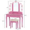 Tiptiper Vanity Desk with Tri-Fold Mirror and Lights, Makeup Vanity