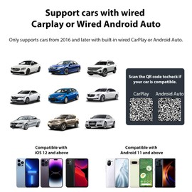 Sunweyer S28 Super Mini USB Wireless CarPlay & Android Auto Adapter Dongle, Convert Wired to Wireless, Compatible with Car from 2017, Support OTA Upgrade
