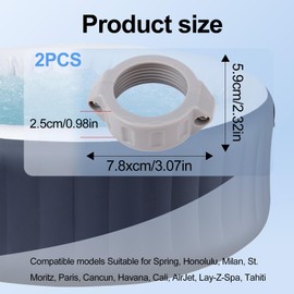 2pcs Screw Rubber Seal O Ring P61514, Hot Tub Parts Pump Replacement Inflation Adapter Seals Gaskets Washers Compatible with Coleman Lay-Z-Spa A Saluspa