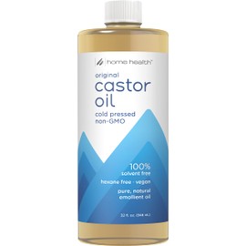 HOME HEALTH – Aceite de Ricino Puro Prensado en Frío 946 ml – Hexano Free – Hidratante Natural para Piel y Masaje