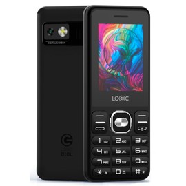Logic B10L 4G Bar Phone – Dual SIM, 2.4” Curved LCD, VGA Camera with Flash, 1800mAh Battery, Wireless FM Radio, Torchlight – Charcoal Color