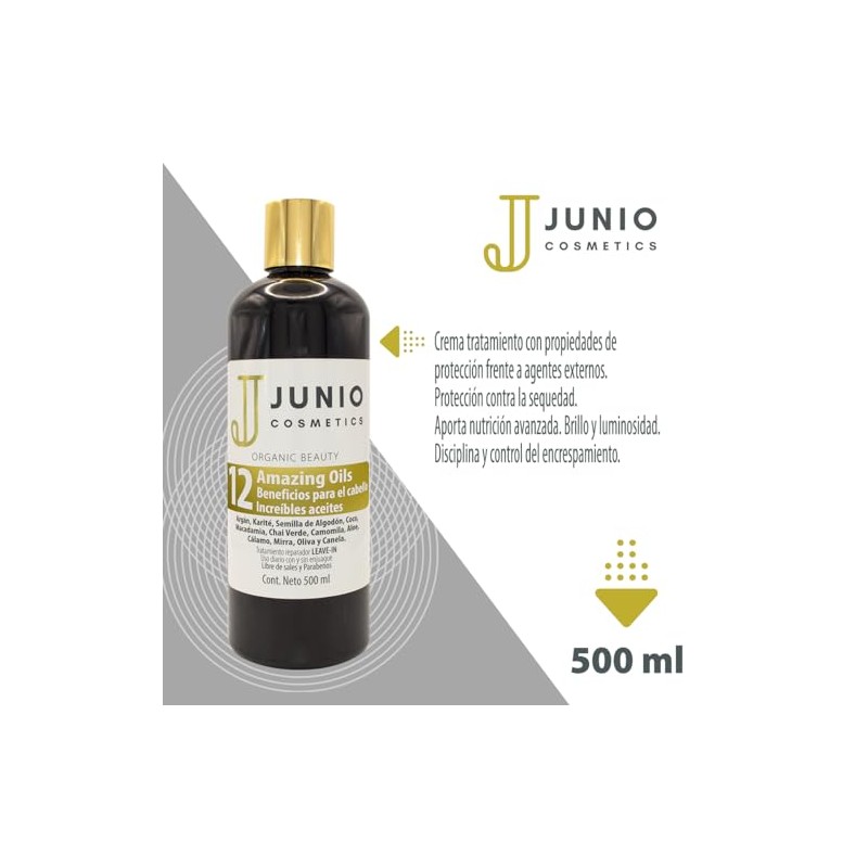 Junio cosmetics tratamiento para cabello seco - 12 aceites para