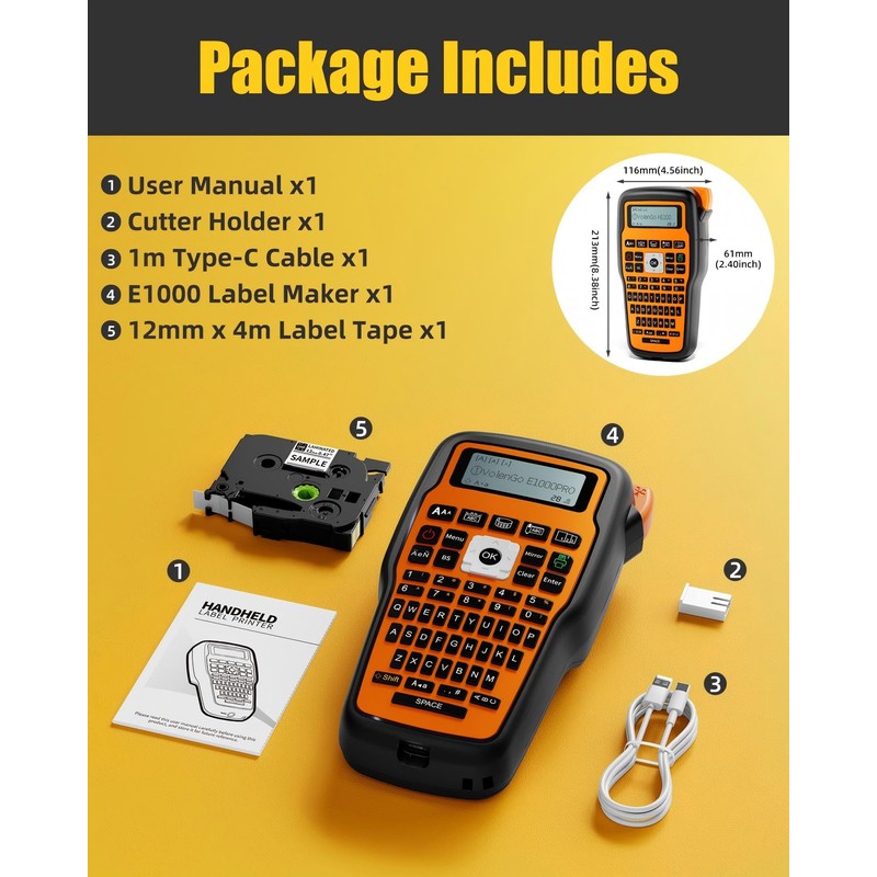VolenGo Label Maker Machine with-Tape, Heat Shrink Label Maker Waterproof-Labels,
