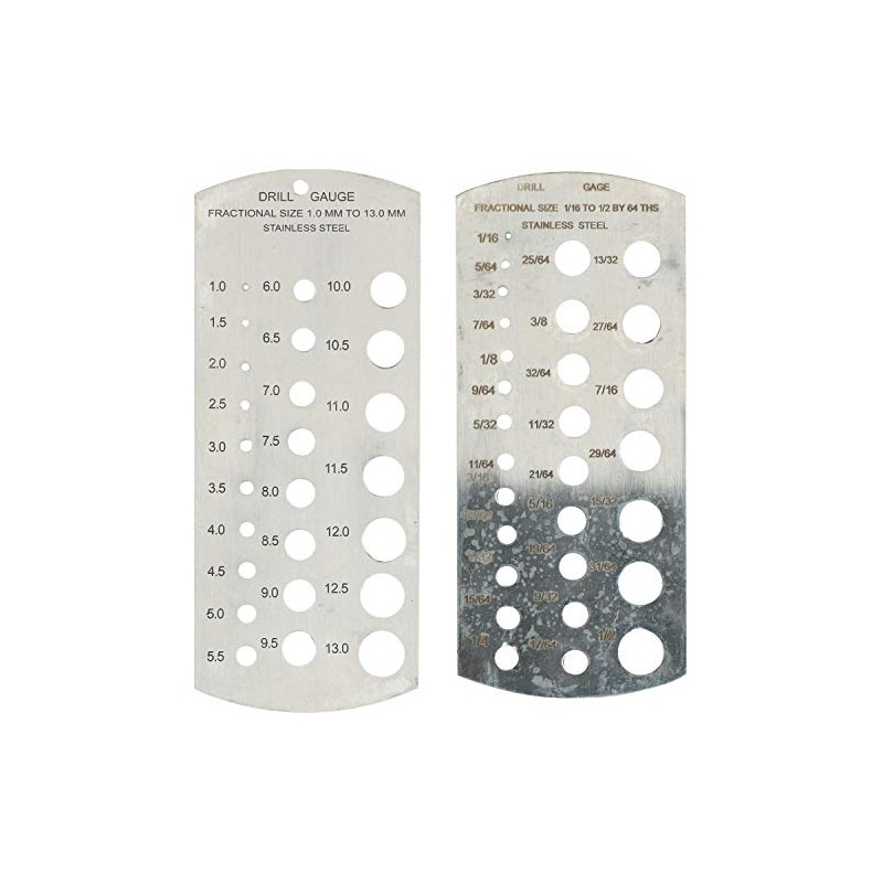 Metric and Imperial MM SAE Drill Size Measuring Gauge Set