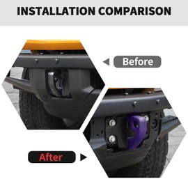 RT-TCZ Tow Hook Covers Bumper Tow Hook Covers Rubber Protector Cover Exterior Accessories for Ford Bronco 2021-2025 (Style A, Purple)