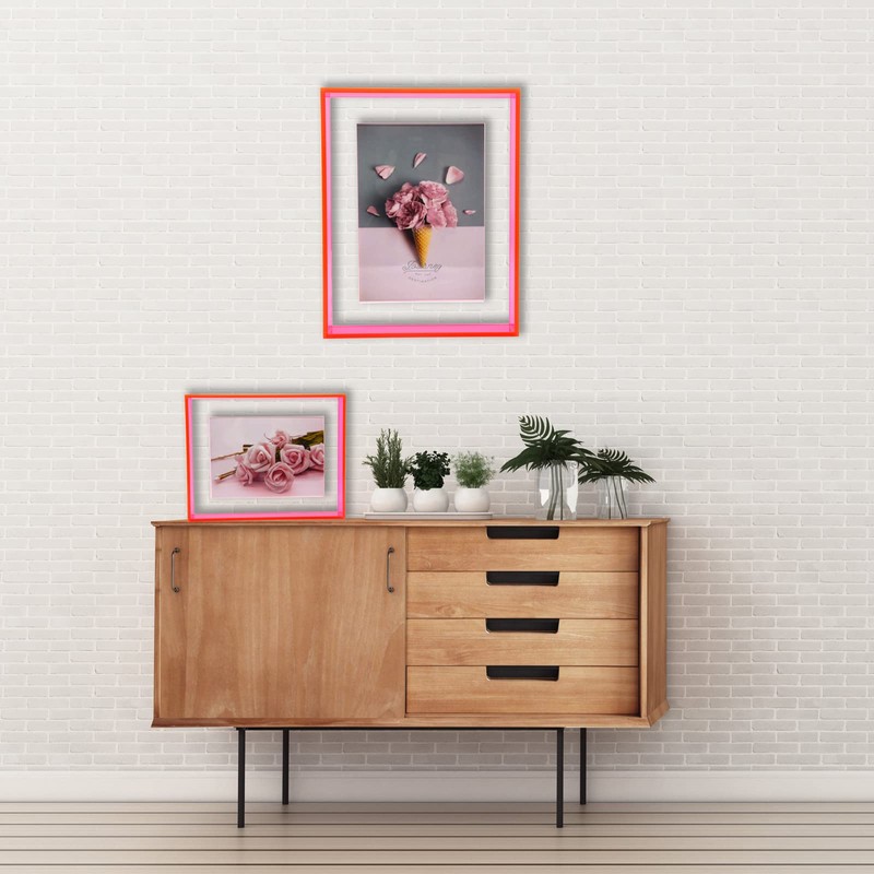 Mutellstory Floating Photo Frame Acrylic Wall Mount Table Decoration Modern