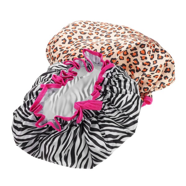 minkissy 2pcs Double Layer Waterproof Shower Cap Shower Cap for