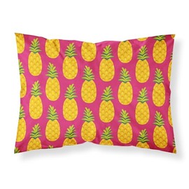 Caroline's Treasures BB5136PILLOWCASE Pineapples on Pink Fabric Standard Pillowcase Lightweight Super Soft Easy Care Decorative Artwork Pillowcase, Standard