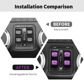 RT-TCZ Window Button Switch Trim Cover Aluminum Alloy Decoration Interior Accessories Compatible with Jeep Wrangler JK JKU 2012-2017,Purple