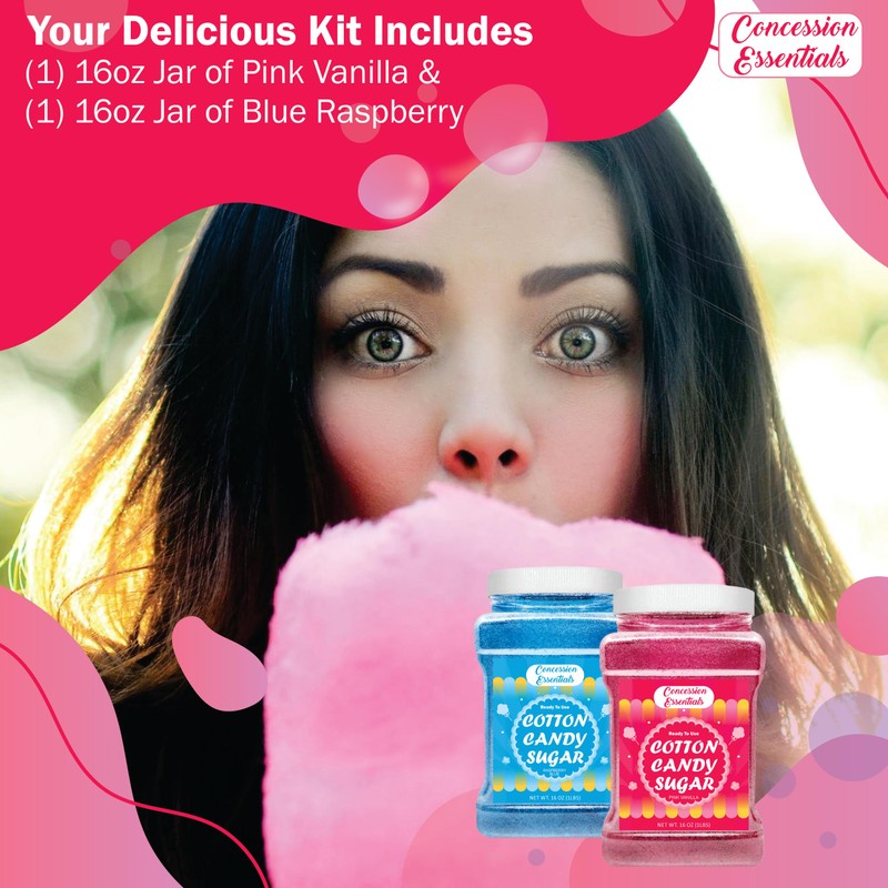 Cotton Candy Floss Sugar -Pink Vanilla and Blue Raspberry /1lb